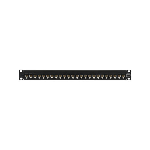 Patch Panel UltraMAX. UTP, Precargado con Jacks Cat5e, 24 Puertos, Plano, 1U