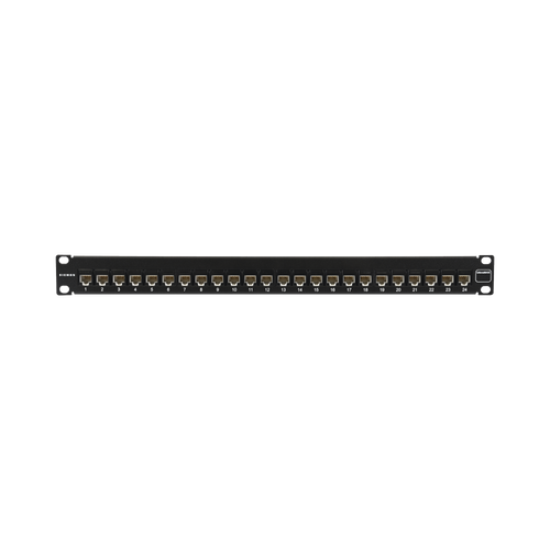 Patch Panel UltraMAX. UTP, Precargado con Jacks Cat6A, 24 Puertos, Plano, 1U