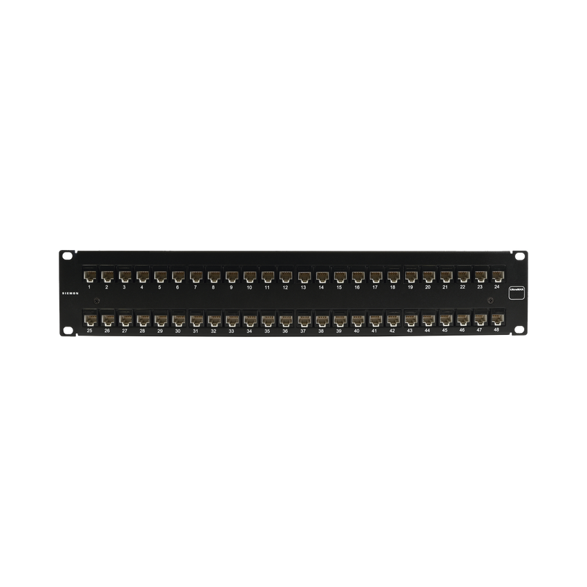 Patch Panel UltraMAX. UTP, Precargado con Jacks Cat6A, 48 Puertos, Plano, 2U