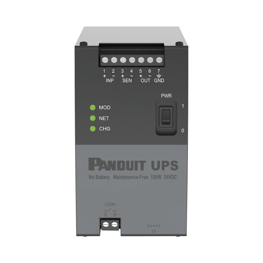 UPS Industrial de 100 Watts, 24 Vcd de Entrada, Instalación en Riel DIN Estándar de 35mm, Temperatura de operación de -40 a 60 ºC