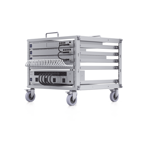 Rack Abierto 6U Compacto y Apilable sin Herramientas para Equipos UniFi, Ensamblaje Toolless, Ruedas con Seguro y Expansión a 12U con Kit de Apilado