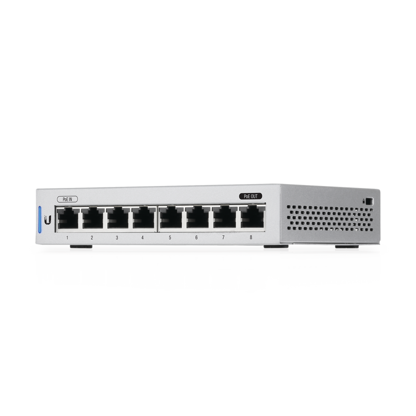 Switch UniFi Administrable capa 2 de 8 Puertos Gigabit (7 Ethernet y 1 PoE Pasivo 48V)