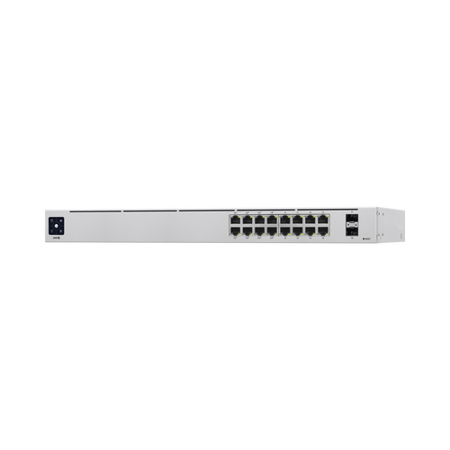 UniFi Switch USW-16-POE Gen2, Capa 2 de 16 puertos (8 puertos PoE 802.3af/at + 8 puertos Gigabit) + 2 puertos 1G SFP, 42W, pantalla informativa