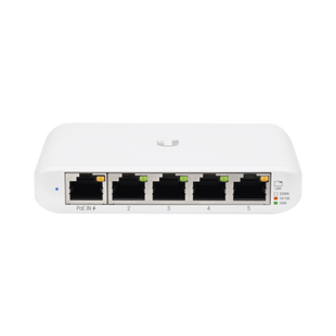 Switch UniFi Administrable Compacto de 5 Puertos 10/100/1000 Mbps, soporta entrada de PoE 802.3af/at