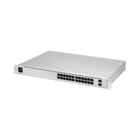 UniFi Switch USW-Pro-24, Capa 3 de 24 puertos Gigabit RJ-45 + 2 puertos 1/10G SFP+, pantalla informativa