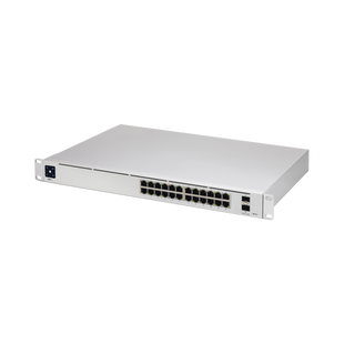 UniFi Switch USW-Pro-24, Capa 3 de 24 puertos Gigabit RJ-45 + 2 puertos 1/10G SFP+, pantalla informativa