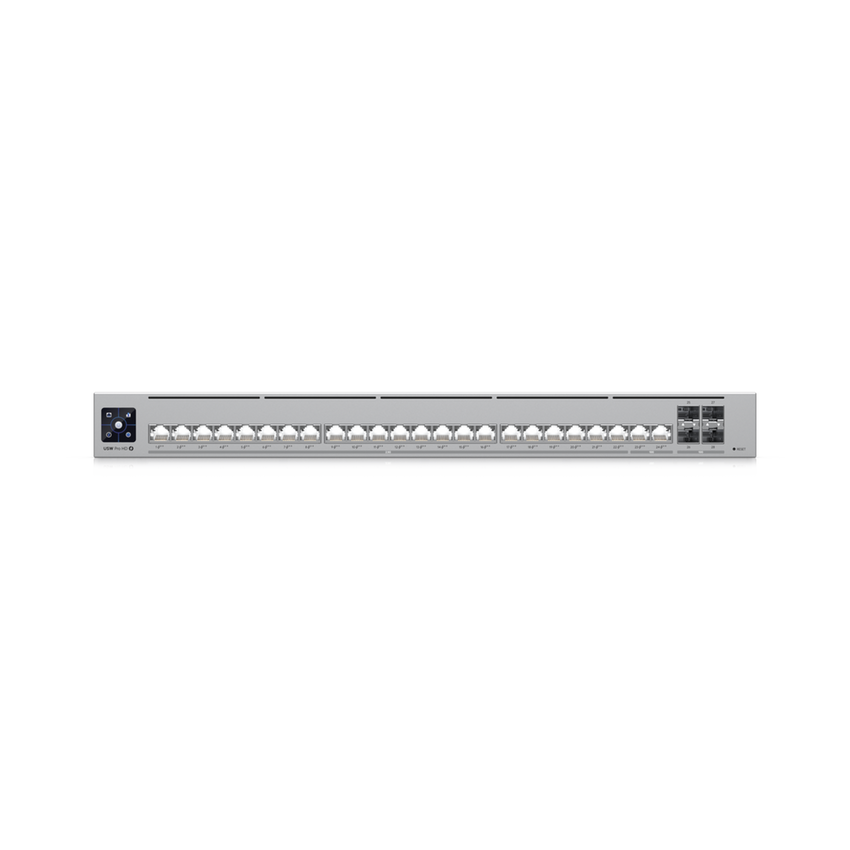 UniFi Switch Pro HD Capa 3, 24 puertos Etherlighting POE++ / (22) puertos 2.5 GbE, (2) puertos 10GbE, todos POE++, (4) puertos 10G SFP+, 600W presupuesto POE