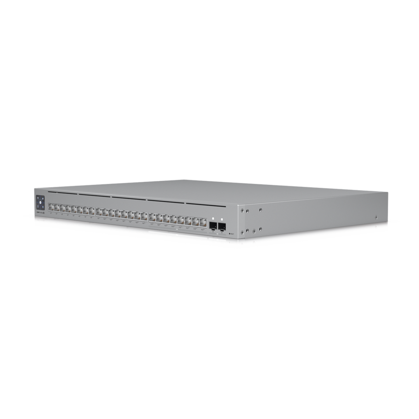 UniFi Switch Pro Max 24 POE, 24 puertos (8 puertos POE++ 2.5 GbE y 16 puertos GbE POE+), 2 puertos SFP+ 10G, 400W, pantalla táctil