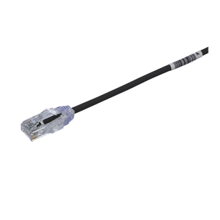 Cable de Parcheo TX6, UTP Cat6, Diámetro Reducido (28AWG), Color Negro, 0.5 m