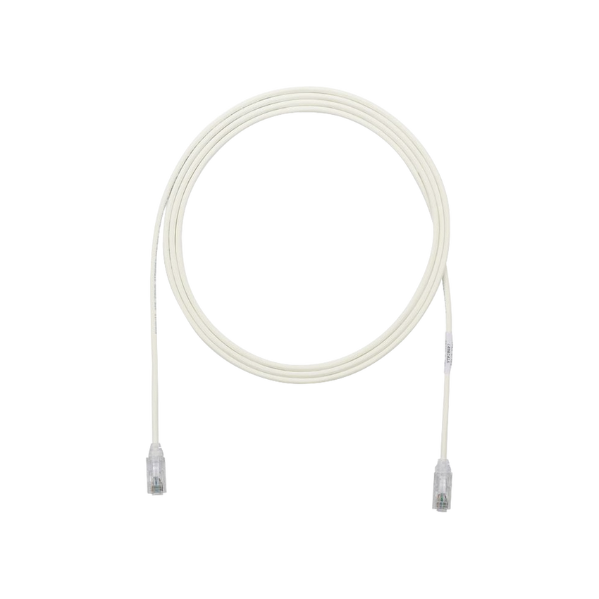 Cable de Parcheo TX6, UTP Cat6, Diámetro Reducido (28AWG), Color Blanco Mate, 10ft