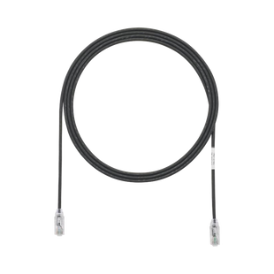 Cable de Parcheo TX6, UTP Cat6, Diámetro Reducido (28AWG), Color Negro, 3.05 Metros (10 Pies)