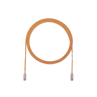 Cable de Parcheo TX6, UTP Cat6, Diámetro Reducido (28AWG), Color Naranja, 3.05 Metros (10 Pies)