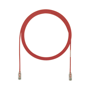 Cable de Parcheo TX6, UTP Cat6, Diámetro Reducido (28AWG), Color Rojo, 3.66 Metros (12 Pies)