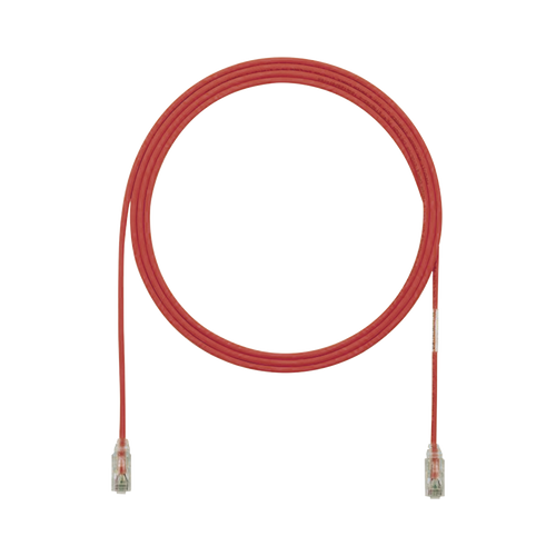 Cable de Parcheo TX6, UTP Cat6, Diámetro Reducido (28AWG), Color Rojo, 12ft