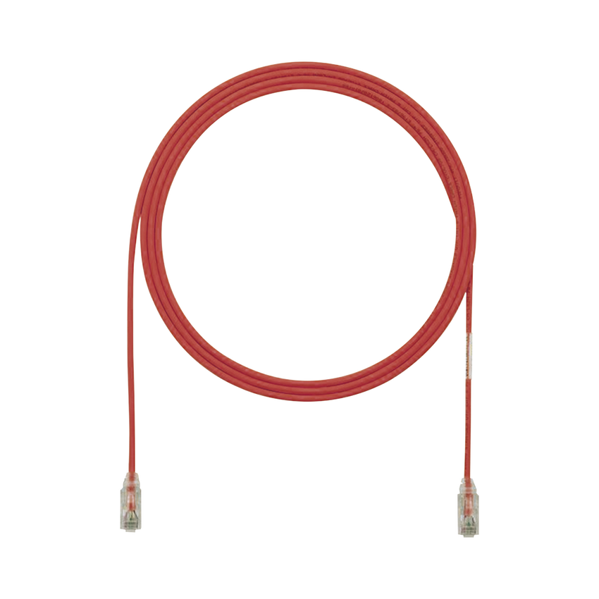 Cable de Parcheo TX6, UTP Cat6, Diámetro Reducido (28AWG), Color Rojo, 12ft