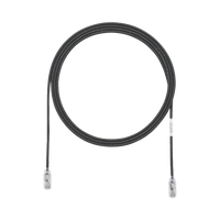 Cable de Parcheo TX6, UTP Cat6, Diámetro Reducido (28AWG), Color Negro, 0.3 Metros (1 Pie)