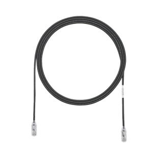 Cable de Parcheo TX6, UTP Cat6, Diámetro Reducido (28AWG), Color Negro, 0.3 Metros (1 Pie)