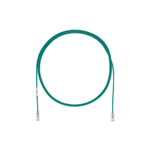Cable de Parcheo TX6, UTP Cat6, Diámetro Reducido (28AWG), Color Verde, 1ft