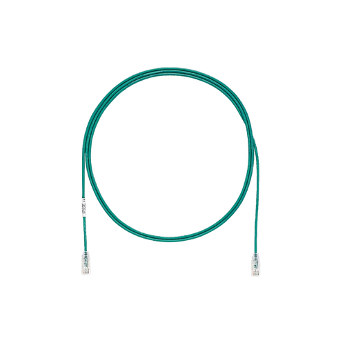 Cable de Parcheo TX6, UTP Cat6, Diámetro Reducido (28AWG), Color Verde, 1ft