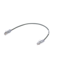 Cable de Parcheo TX6, UTP Cat6, Diámetro Reducido (28AWG), Color Gris, 0.30 Metros (1 Pie)