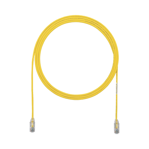 Cable de Parcheo TX6, UTP Cat6, Diámetro Reducido (28AWG), Color Amarillo, 1ft