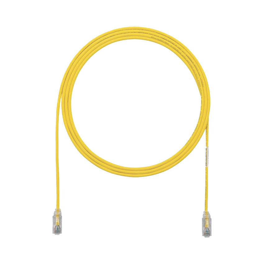 Cable de Parcheo TX6, UTP Cat6, Diámetro Reducido (28AWG), Color Amarillo, 1ft