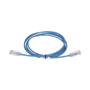 Cable de Parcheo TX6, UTP Cat6, Diámetro Reducido (28AWG), Color Azul, 20ft