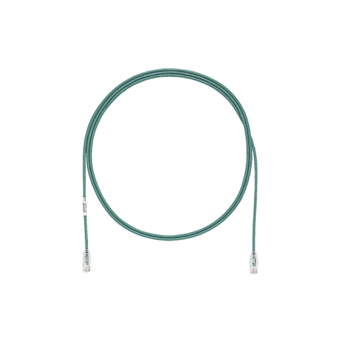 Cable de Parcheo TX6, UTP Cat6, Diámetro Reducido (28AWG), Color Verde, 20ft