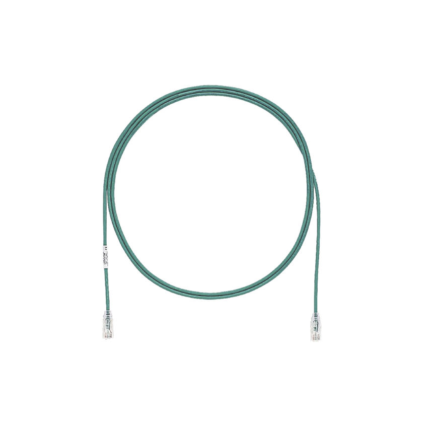 Cable de Parcheo TX6, UTP Cat6, Diámetro Reducido (28AWG), Color Verde, 20ft