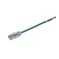 Cable de Parcheo TX6, UTP Cat6, Diámetro Reducido (28AWG), Color Verde, 9.14 Metros (30 Pies)