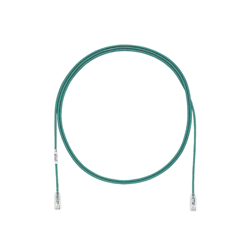 Cable de Parcheo TX6, UTP Cat6, Diámetro Reducido (28AWG), Color Verde, 30ft