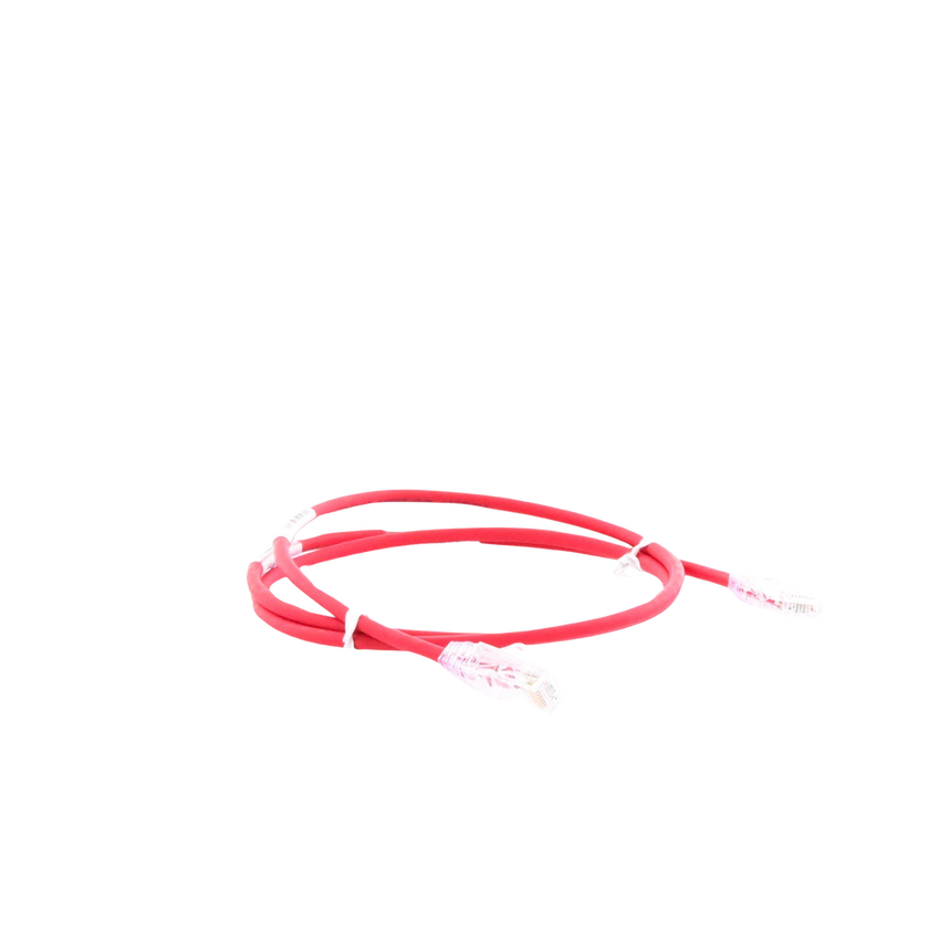 Cable de Parcheo TX6, UTP Cat6, Diámetro Reducido (28AWG), Color Rojo, 0.91 Metros (3 Pies)