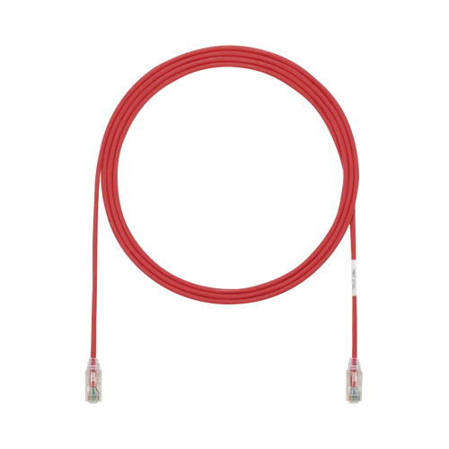 Cable de Parcheo TX6, UTP Cat6, Diámetro Reducido (28AWG), Color Rojo, 3ft