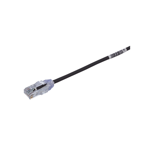 Cable de Parcheo TX6, UTP Cat6, Diámetro Reducido (28AWG), Color Negro, 6in (15.2 cm)