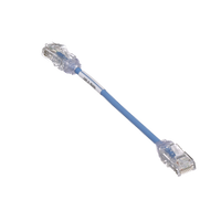 Cable de Parcheo TX6, UTP Cat6, Diámetro Reducido (28AWG), Color Azul, 15.2 cm (6 pulgadas)