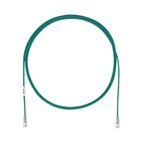 Cable de Parcheo TX6, UTP Cat6, Diámetro Reducido (28AWG), Color Verde, 7ft