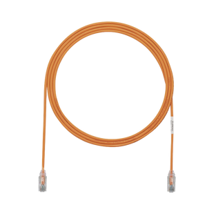 Cable de Parcheo TX6, UTP Cat6, Diámetro Reducido (28AWG), Color Naranja, 7ft