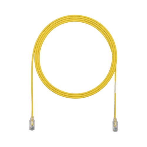 Cable de Parcheo TX6, UTP Cat6, Diámetro Reducido (28AWG), Color Amarillo, 7ft