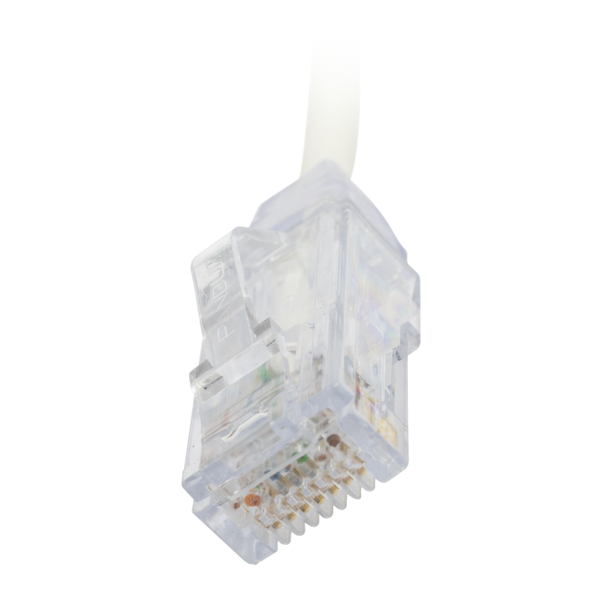Cable de Parcheo TX6, UTP Cat6, Diámetro Reducido (28AWG), Color Blanco, 20.32 cm (8 Pulgadas)