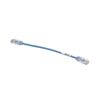 Cable de Parcheo TX6, UTP Cat6, Diámetro Reducido (28AWG), Color Azul, 20.2 cm (8 Pulgadas)