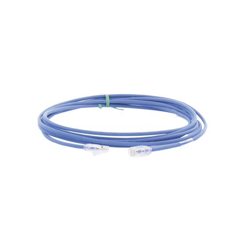 Cable de Parcheo UTP Cat6A, CM/LSZH, Diámetro Reducido (28AWG), Color Azul, 3.66 Metros (12 Pies)