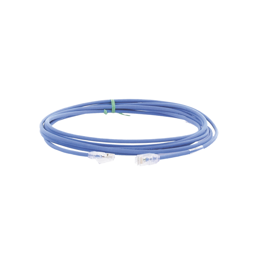 Cable de Parcheo UTP Cat6A, CM/LSZH, Diámetro Reducido (28AWG), Color Azul, 3.66 Metros (12 Pies)
