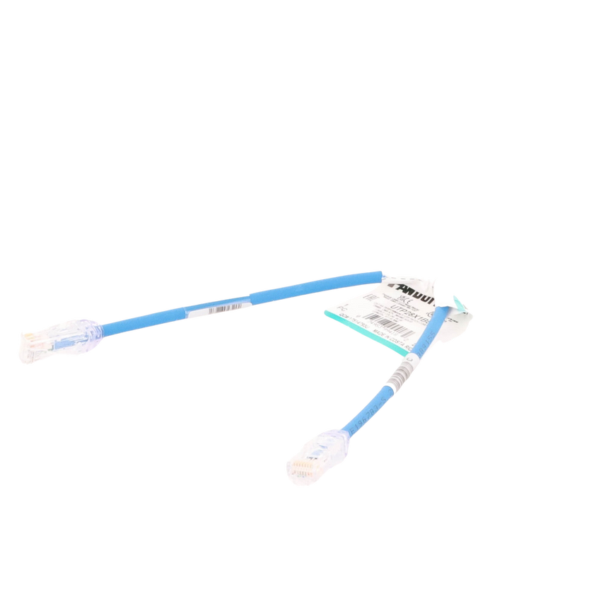 Cable de Parcheo UTP Cat6A, CM/LSZH, Diámetro Reducido (28AWG), Color Azul, 0.3 Metros (1 Pie)