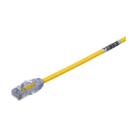 Cable de Parcheo UTP Cat6A, CM/LSZH, Diámetro Reducido (28AWG), Color Amarillo, 1ft