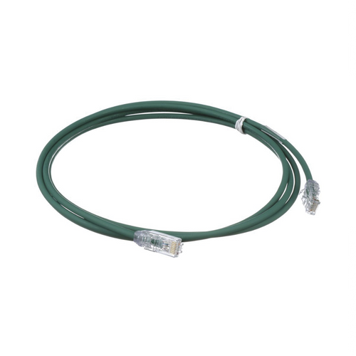 Cable de Parcheo UTP Cat6A, CM/LSZH, Diámetro Reducido (28AWG), Color Verde, 0.91 Metros (3 Pies)