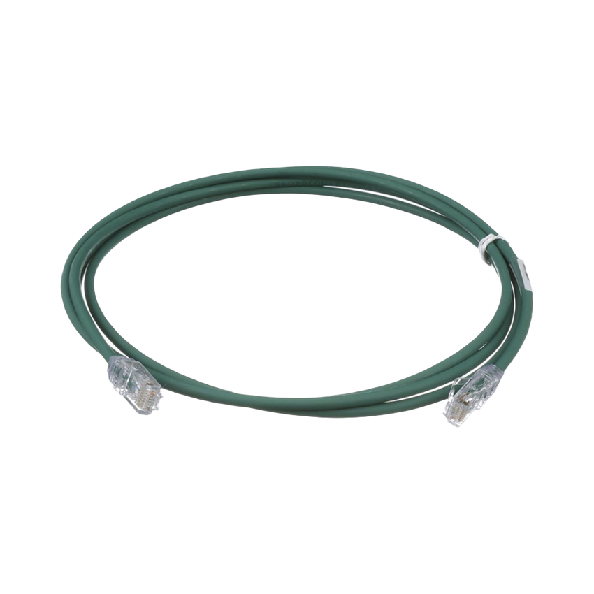 Cable de Parcheo UTP Cat6A, CM/LSZH, Diámetro Reducido (28AWG), Color Verde, 0.91 Metros (3 Pies)