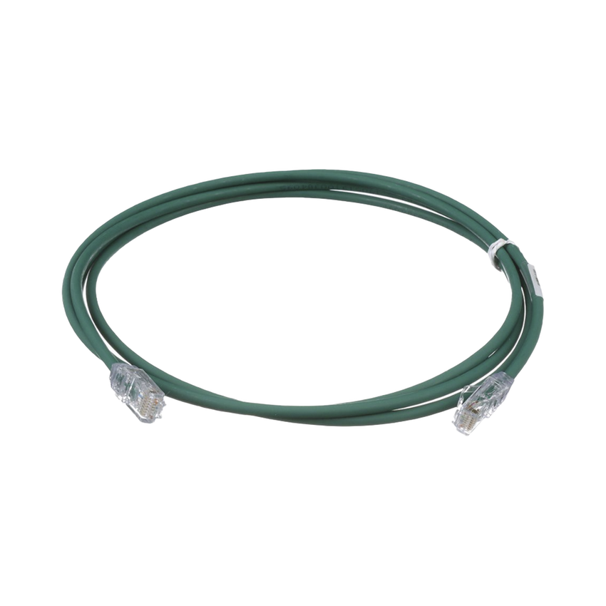 Cable de Parcheo UTP Cat6A, CM/LSZH, Diámetro Reducido (28AWG), Color Verde, 3 ft