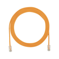 Cable de Parcheo UTP Cat6A, CM/LSZH, Diámetro Reducido (28AWG), Color Naranja, 3ft