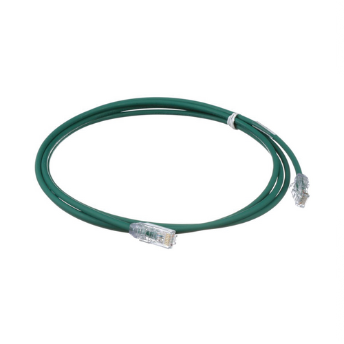 Cable de Parcheo UTP Cat6A, CM/LSZH, Diámetro Reducido (28AWG), Color Verde, 1.52 Metros (5 Pies)