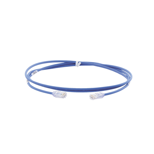 Cable de Parcheo UTP Cat6A, CM/LSZH, Diámetro Reducido (28AWG), Color Azul, 1.83 Metros (6 Pies)
